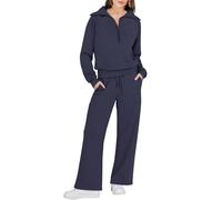 HEONSATI Completo Donne Elegante Tuta Sportivi Completo Tuta Due Pezzi Hoodie a Maniche Lunghe con Cappuccio + Pantaloni Palestra Tuta Felpata Invernale Felpata Sportivo Set Tuta Fitness Caldo Casual