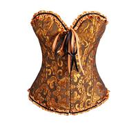 HEONSATI Corsetti Lace Up Donne Corsetto Satin Stringivita Gotico Bustino Stretto Osso Di Plastica Shapewear Corsetto Donna Dimagrante Vintage Bustini Corpetto Top Modellante Festa