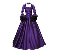 HEONSATI Costume Da Regina Medievale Donna Vittoriano Abito Da Sera Gotico Costume Medievale Halloween Vestito Gotico Carnevale Punk Abito Cosplay Carnevale Vintage Per Feste E Party a Tema Streghe