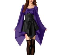 HEONSATI Costume Medievale Abiti Medievale Punk Costume Donna Halloween Partito Abito Gotico Cerimonia Lunghi Curvy Vestito Sera Cosplay Stile Barocco Per Feste, Compleanni E Party Di Halloween