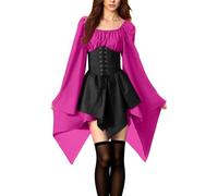 HEONSATI Costume Medievale Abiti Medievale Punk Costume Donna Halloween Partito Abito Gotico Cerimonia Lunghi Curvy Vestito Sera Cosplay Stile Barocco Per Feste, Compleanni E Party Di Halloween