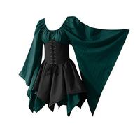 HEONSATI Costume Medievali Donna Vestiti Da Pavimento Lungo Costume Da Halloween Principessa Tradizionale Abiti Da Sera Carnevale Gotico Cosplay Vestito Rinascimentale Celtico Abito Cerimonia Curvy