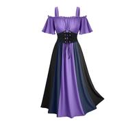 HEONSATI Costume Principessa Medievale Donna Vestito Da Sera Retrò Costume Da Pavimento Cerimonia Tradizionale Steampunk Abiti Da Halloween Medievale Slim Fit Lungo Abito Dell'800 Cosplay Gotico