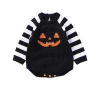 HEONSATI Costume Zucca Neonato Tutina Halloween Neonato Costumi Bambina Ragazze Pumpkin da Carnevale Costume Zucca Bimbo Invernali Vestito 0-24mesi Pagliaccetto Bambino Completi Neonati Cosplay