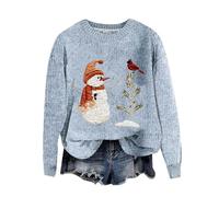 HEONSATI Felpa Donna Elegante Pullover Senza Cappuccio Natale Donna Curvy Sweatshirt Natalizi Manica Lunga Invernale Maglione Girocollo Oversize Taglie Forti Felpe Natalizia Regalo Divertente