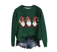 HEONSATI Felpa Donna Elegante Pullover Senza Cappuccio Natale Donna Curvy Sweatshirt Natalizi Manica Lunga Invernale Maglione Girocollo Oversize Taglie Forti Felpe Natalizia Regalo Divertente