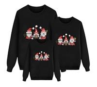 HEONSATI Felpa Leggero Natalizia per Famiglia Maglie Natalizie per papà Mamma Bambino Regali di Natale Magliette Uomo Donna Felpe a Maniche Lunghe di Natale Felpa Personalizzata Maglione Natalizio1