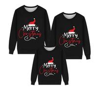 HEONSATI Felpa Leggero Natalizia per Famiglia Maglie Natalizie per papà Mamma Bambino Regali di Natale Magliette Uomo Donna Felpe a Maniche Lunghe di Natale Felpa Personalizzata Maglione Natalizio2