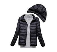 HEONSATI Giacca Donna 100 Grammi Leggeri Piumino con Cappuccio Antivento Imbottito Cappotto Trapuntino Mezza Stagione Caldo Piumini da Donna Invernale Antivento Taglie Forti Giacconi Slim Ripiegabile