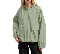 HEONSATI Giacca Per La Pioggia Donna Giacca Con Cappuccio Resistente Alle Rughe Leggera Trench Da Pioggia Traspirante Sportivo a Vento Poncho Antipioggia Antivento Per Campeggio Escursionismo