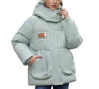 HEONSATI Giacca Piumino Donna Trapuntata Cappotto Manica Lunga Trapuntato Imbottito Piumino Cerniera con Cappuccio Leggero Jacket Crop Inverno Offerta Parka da Donna Invernali Lavoro Piumini Caldo