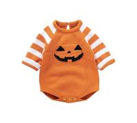 HEONSATI Halloween Costume Zucca Bimbo Completo Halloween Body Costume Bambina Ragazze Pumpkin Cosplay Tutina Zucca Neonato da Carnevale Pagliaccetto Unisex Costumi 0-24mesi Tutine Bimbo Invernali