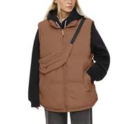 HEONSATI Piumini Donna Invernali Gilet Caldo Elegante Giubbotto Senza Maniche Invernale Leggero Giacca Imbottito Taglie Forti Cotone Smanicato Piumino Giubbotto Trapuntato con Tasche Lavoro