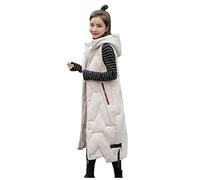 HEONSATI Piumino Invernale Donna Lungo Gilet Trapuntato Senza Maniche Mezza Stagione Piumino Lungo Con Cappuccio Con Cerniera E Tasche Piumini Smanicato Elegante Giubbotto Antivento Curvy Leggero