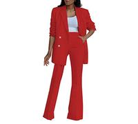 HEONSATI Tailleur Donne Elegante Taglie Forti Abiti Due Pezzi Giacca Manica Lunga Risvolto e Pantaloni Vita Alta Offerte Completi Lavoro Autunno Inverno Casual Completo da Donna da Cerimonia per Sera