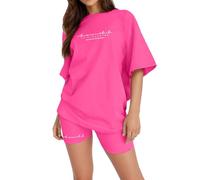 HEONSATI Tuta Donna Completo Estivo 2 Pezzi Set Sportivo Slim Leggera Tuta Tops a Maniche Corte E Pantaloncini Vita Alta Comodo Tute Spiaggia Curvy Completo Larghi Casual Per Jogging Training Casa