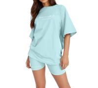 HEONSATI Tute Donna Complete Offerte Tute Slim Elegante Da Ginnastica Set T-Shirt Maniche Corte E Pantaloncini Vita Alta Larghi Completi Curvy Estiva Tuta Casual Due Pezzi Per Jogging Training Casa