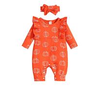 HEONSATI Vestito Da Zucca Bambina Costume Di Halloween Body Unisex Completini Da Pumpkin Per Ragazzi E Ragazze Tuta Da Carnevale Cosplay Neonati Vestito Da Zucca Baby Per Halloween, Cosplay, Feste