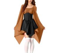 HEONSATI Vestito Donna Celtico Vestiti Rinascimentale Halloween Costumi Vittoriano Da Palazzo Vintage Abito Popolana Gotico Abiti Carnevale Lungo Costume Medievale Cosplay Cerimonia Taglie Forti