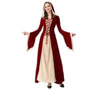 HEONSATI Vestito Donna Halloween Gotico Abito Medievale Carnevale Vestiti da Sera Cerimonia Cocktail Curvy Costume Cosplay da Donna Principessa Travestimento per Feste e Party a Tema Streghe