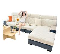 Heonsye Copriseduta Divano Elasticizzato Coprisedile per Divano 3/4/2/1 Posti Copri Cuscini Divano Elastica Fodera per Cuscino Ad Alta Elasticità per Divano per Mobili Protezione(B,L-Shaped)