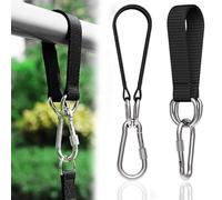 HEOUCH 2 Pezzi Kit di Fissaggio per Amaca, Cinghie per Amaca, Fissaggio per Altalena, Chiusura da Alpinismo in Acciaio Inox con Dado di Raccordo per Altalene, Amache e Sedie Amaca