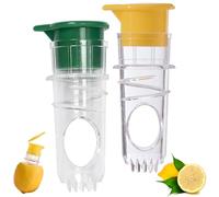 HEOUCH 2 Pezzi Spremiagrumi Manuale, Spremi Agrumi, Spremi Limone con Coperchio, Alloggiamento Trasparente, Piccola Pressa Manuale, Separatore di Particelle di Frutta