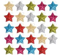 HEOUCH 24 Pezzi Decori Natalizi, Stelle di Natale Decorazioni Natalizie, Stella di Natale Appendibili, per Decorazioni Dell'albero di Natale, Caminetti, Finestre, Decorazioni da Tavola, Matrimoni