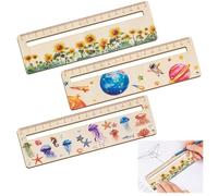 HEOUCH Righello per La Lettura dei Bambini in Legno da 18 Cm, Strumento di Assistenza Personalizzato, Regali di Ingresso