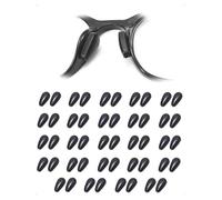 HEOXIN 24 Paia Naselli per Occhiali in Silicone, Gommini Occhiali Naso Adesivi a Forma di Goccia, Cuscinetti Nasali Antiscivolo Antiscivolo, Ferma Occhiali, Nero