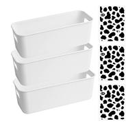 Heozhuyi 3 Pezzi Cesto Portaoggetti in Plastica, Scatola Cosmetica, Cestini Cestino Portaoggetti Organizer con Manico per Cosmetico, Scaffale di Cucina, Bagno, Ufficio, Armadio Organizzatore