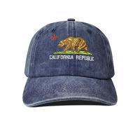 Hepandy Cappelli da Baseball Ricamati California Bear, California Bear (Blu Navy Lavato), Taglia Unica