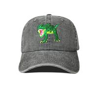 Hepandy - Cappellini da Baseball Ricamati, per Uomo e Donna, in Cotone, Regolabile, Dinosauro T-Rex (Grigio Scuro), Taglia Unica