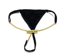 HEPBAK Perizoma personalizzato per le donne, mutandine personalizzate, perizoma a catena personalizzato in pizzo, biancheria intima sexy perizoma perizoma personalizzata, Nero tinta unita, taglia