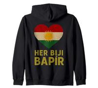 Her Biji Bapir Curdo Nonno Curdo Bandiera Cuore Felpa con Cappuccio