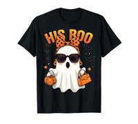 Her Boo His Boo Funny Ghost Matching Coppie Halloween 2024 Maglietta