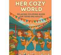 Her Cozy World: Relaxing Coloring Book For Teens and Adults: Easy-to-Color 8.5x11 Inch Black-and-White Drawings of Girls in Peaceful, Lovely, and Comforting Everyday Scenes and Moments