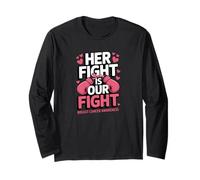 Her Fight Is Our Fight - Guantoni da Boxe per la sensibilizzazione Contro Il Cancro al Seno Maglia a Manica