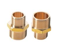 Her Kindness 2 Pezzi Raccordo Filettato Maschio in Ottone, Maschio 3/4 "- Maschio 1/2" Connettore Doppio Nipplo