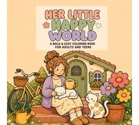 Her Little Happy World: A Bold & Easy Coloring Book for Adults and Teens Featuring a Cozy Girl, Adorable Cats and Simple Everyday Joys