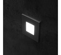 Hera Applique a LED da incasso Parete F, nero, 7,5 x 7,5 cm, lamiera Hera