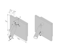 Hera Lampada a LED da lettura BL1, da incasso/montaggio, interruttore, nero 20203101302