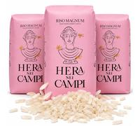 Hera nei Campi Bundle 3 kg riso, 3kg riso Magnum | Chicco Gigante Magnum, Riso Nero Aromatico, Colore Rosa in Cottura, Cottura 9-37 Minuti, Varietà Esclusive