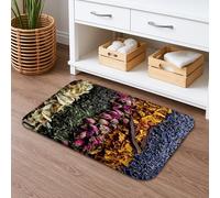Herbal Bliss, Tappetino da bagno ad asciugatura rapida, con petali floreali vintage, assorbente, antiscivolo, in memory foam, lavabile, per bagno, WC, decorativo, 40,6 x 61 cm