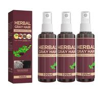 Herbal Gray Hair Spray per capelli contro i capelli grigi, balsamo per capelli ed essenza a base di erbe, spray naturale per la cura dei capelli, da bianco a nero, 100 ml (3 pezzi)