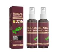 Herbal Gray Hair, spray per capelli, spray per capelli grigi, balsamo per capelli, essenza di erbe e scure, spray naturale per la cura dei capelli, da bianco a nero, 100 ml (2 pezzi