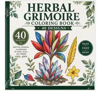 Herbal Grimoire Coloring Book: Witchy Herbs, Flowers & Botanical Plant Illustrations Coloring Pages for Stress Relief and Relaxation