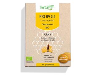 Herbalgem Propoli Largo Spettro Gommose BIO per la Gola al Limone 38,4