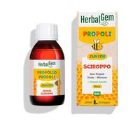 HerbalGem Sciroppo Junior alla Propoli BIO - Benessere delle Vie Respiratorie - Con Estratti Vegetali e Gemme - Gusto Piacevole per Bambini - 150 ml