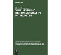 Herbert Grundmann Vom Ursprung Der Universität Im Mittelalter (Copertina rigida)